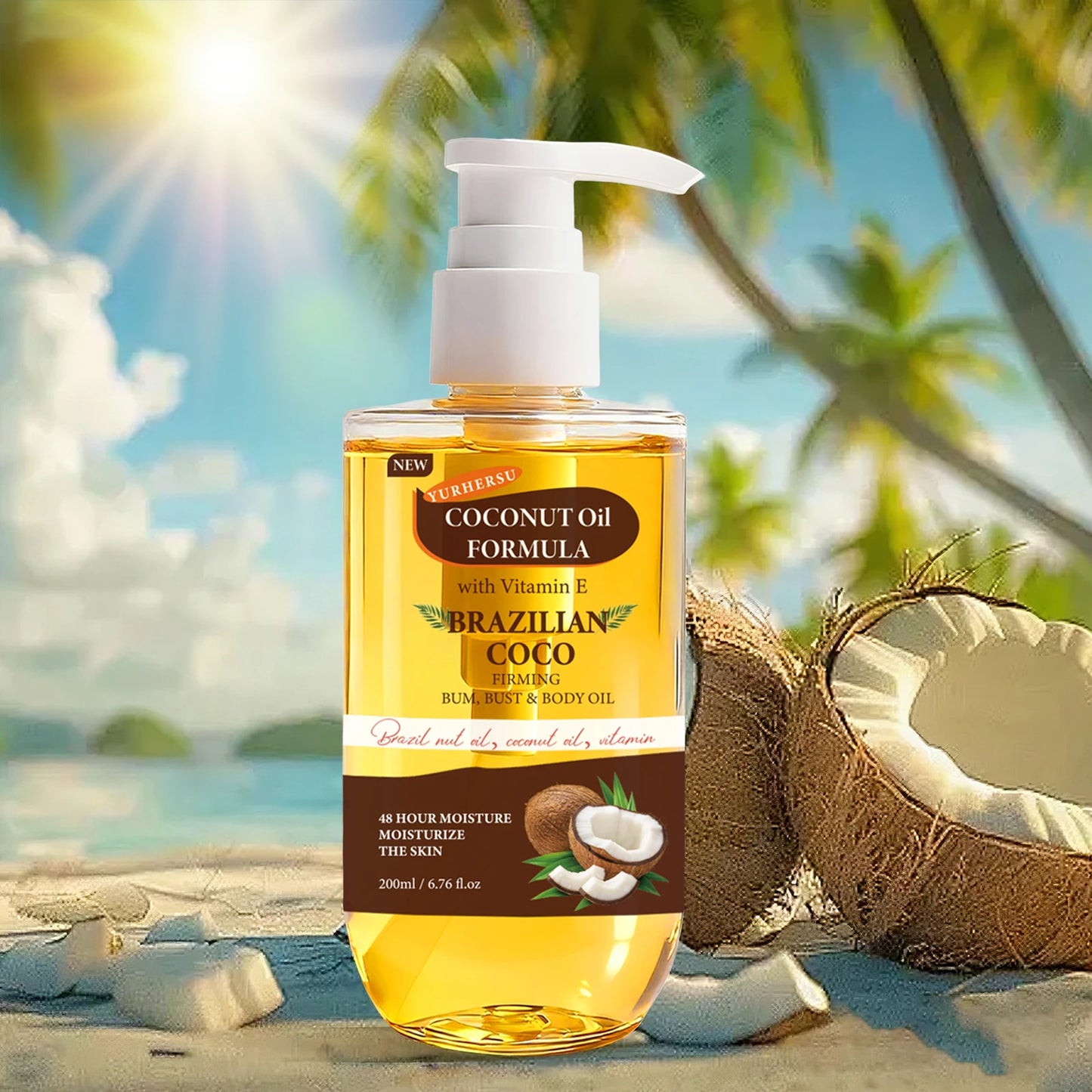 Organic Coconut Oil for Skin, Deep Moisturizing & Nourishing, Improves Elasticity, Natural Body Butter Alternative, Non-Greasy