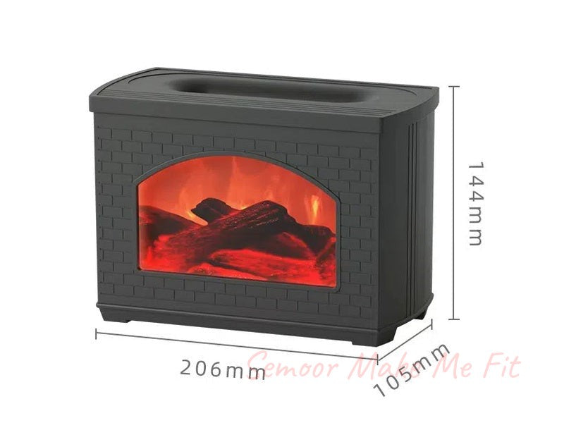 New Simulated Fireplace Air Humidifier Flame Effect Aroma Oil Diffuser