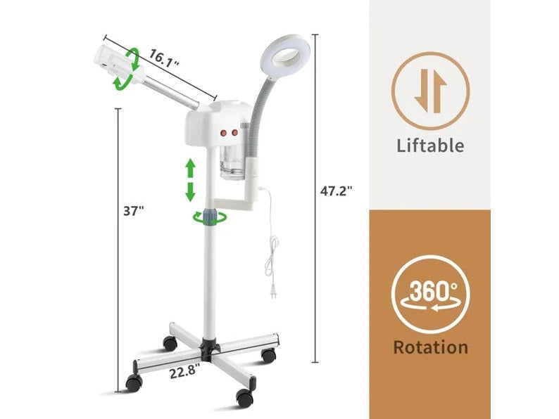 2 In 1 Facial Steamer With 3X Magnifying Lamp