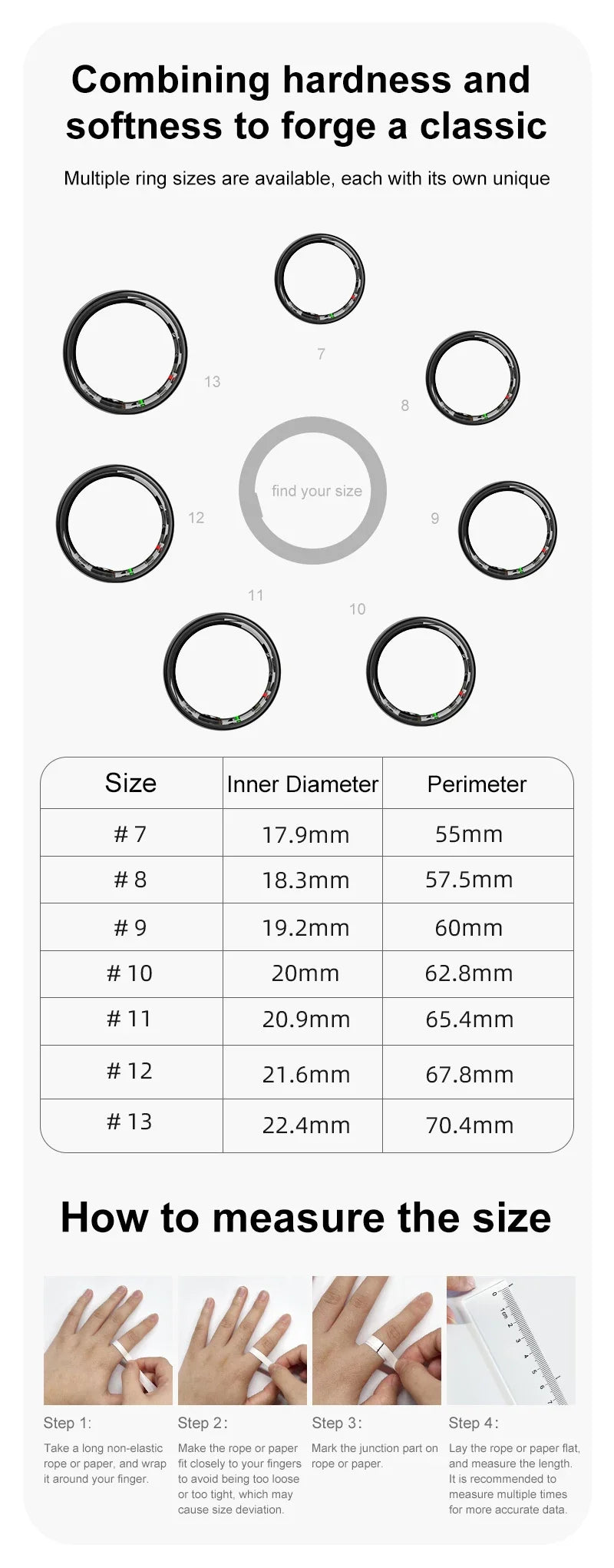 Smart Ring Health and Sleep Tracker Heart Rate Blood Oxygen Monitor Body Temperature Music/Video/Camera Control 5ATM Waterproof