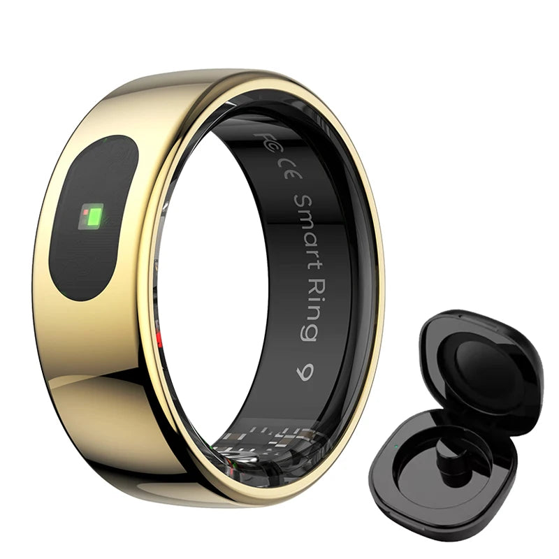 Smart Ring Health and Sleep Tracker Heart Rate Blood Oxygen Monitor Body Temperature Music/Video/Camera Control 5ATM Waterproof