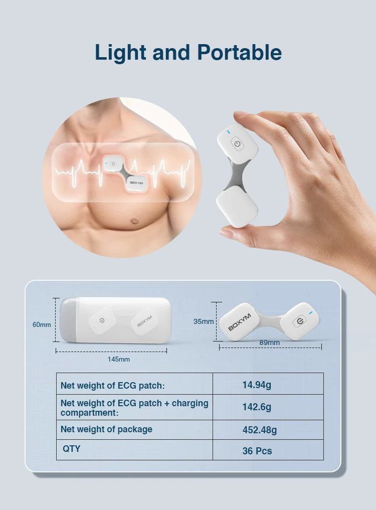 Mobile Electrocardiograph 24 Hours Heart Rate Wearable Wireless Cardiac EKG Monitor Personal ECG Recorder  new brand