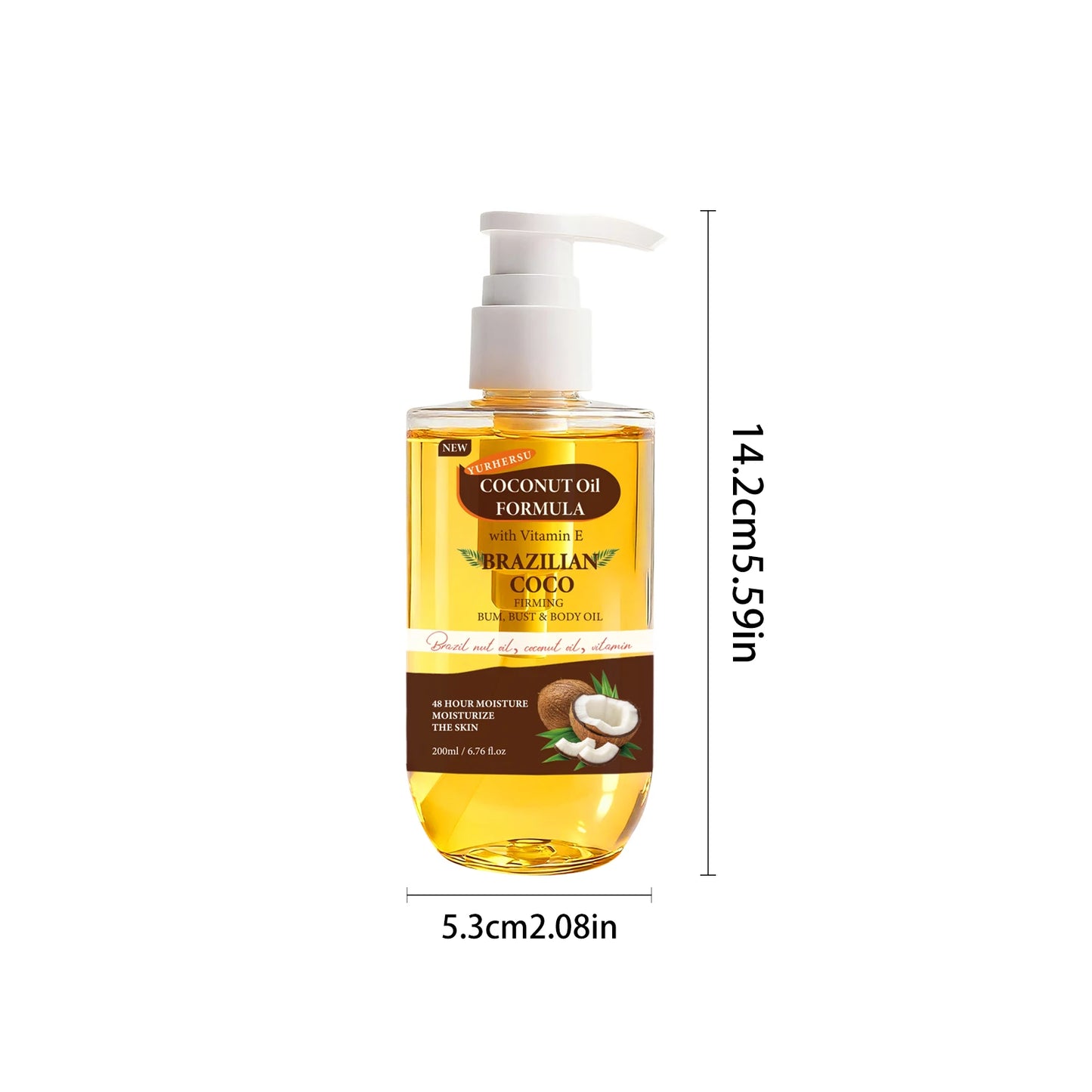 Organic Coconut Oil for Skin, Deep Moisturizing & Nourishing, Improves Elasticity, Natural Body Butter Alternative, Non-Greasy