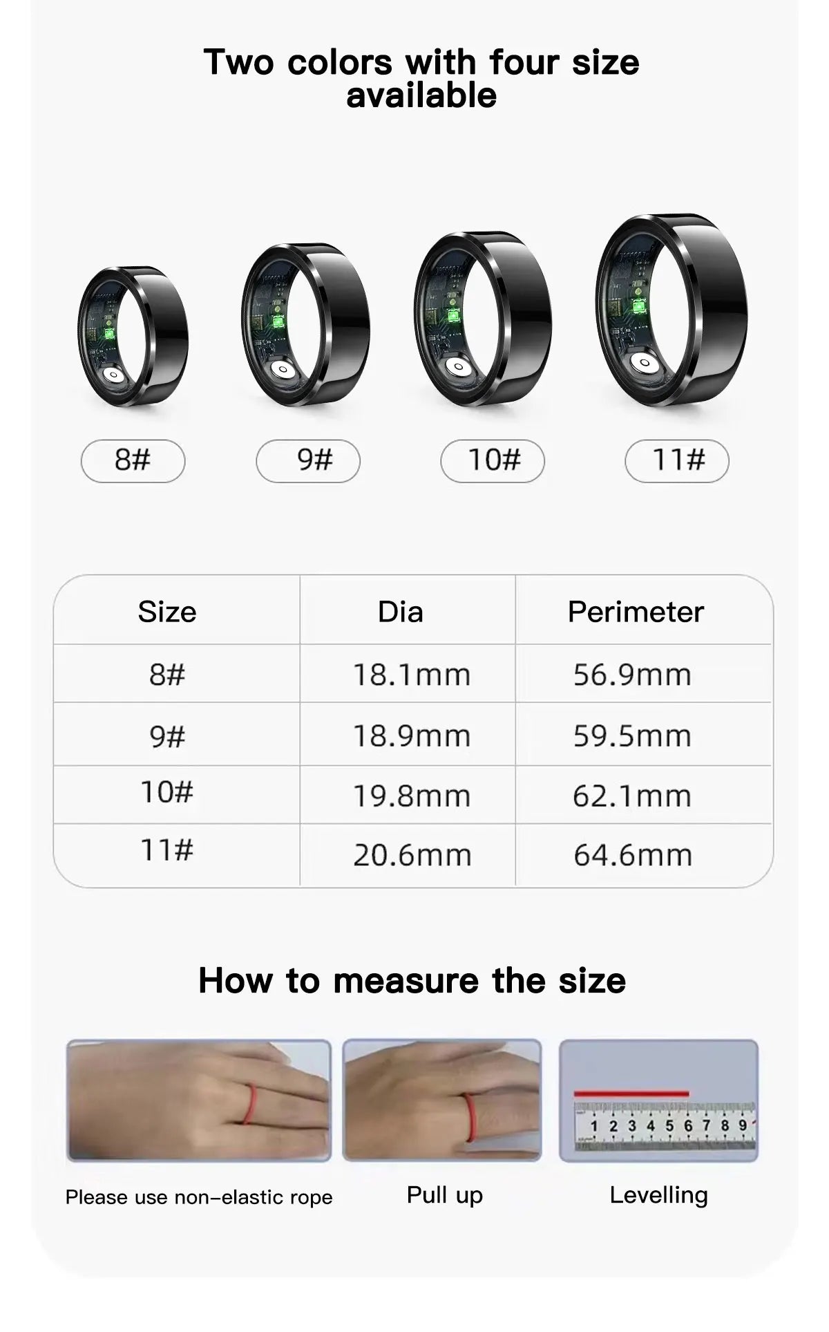 Smart Ring FOR Huawei Xiaomi Heart Sports Ring  Black Technology Sleep Monitoring Xiaomi Bluetooth Suitable for ios/Android