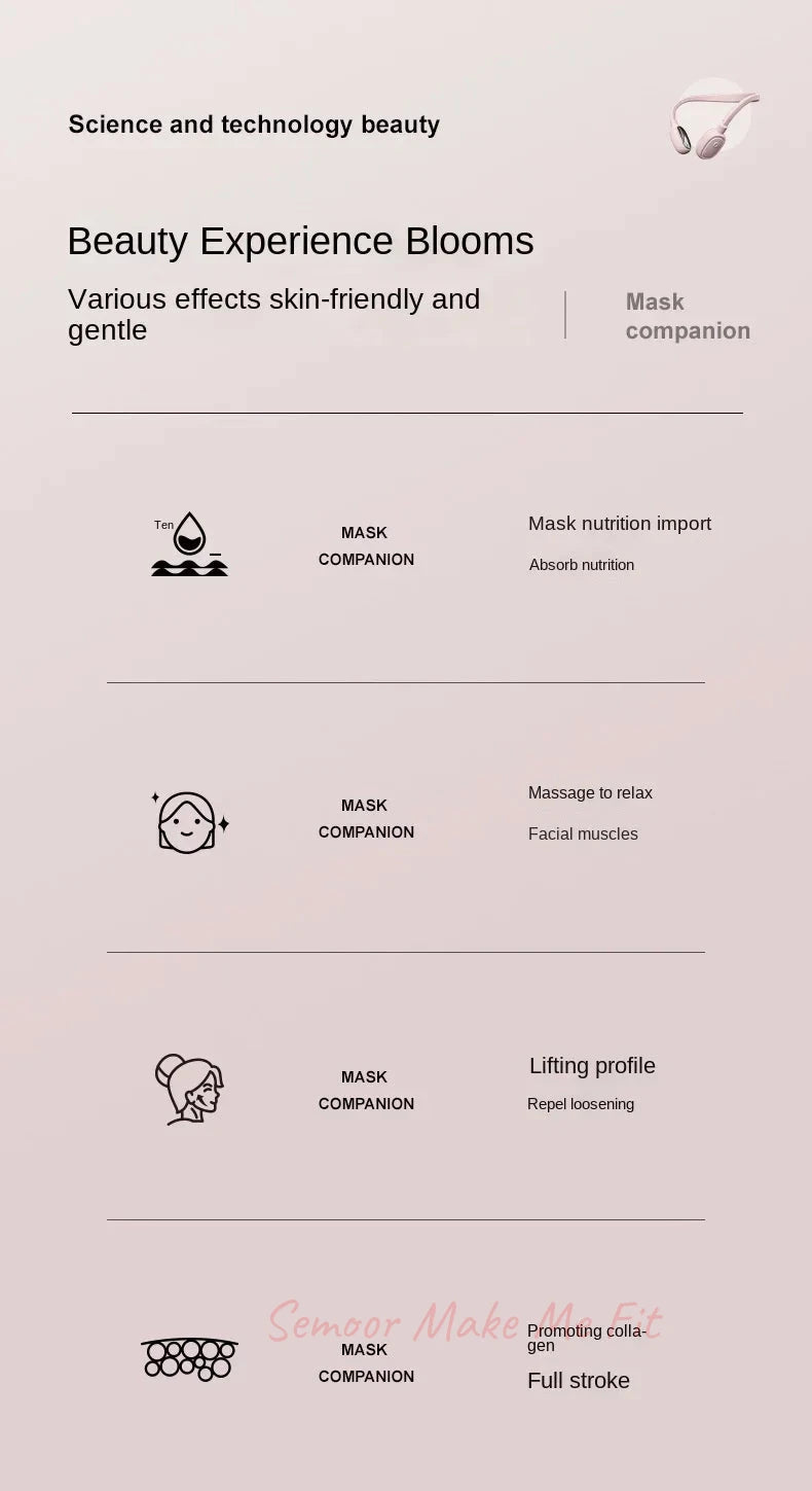 Electronic mask micro-current intelligent lift beauty essence introduction skin rejuvenation and whitening household pulse