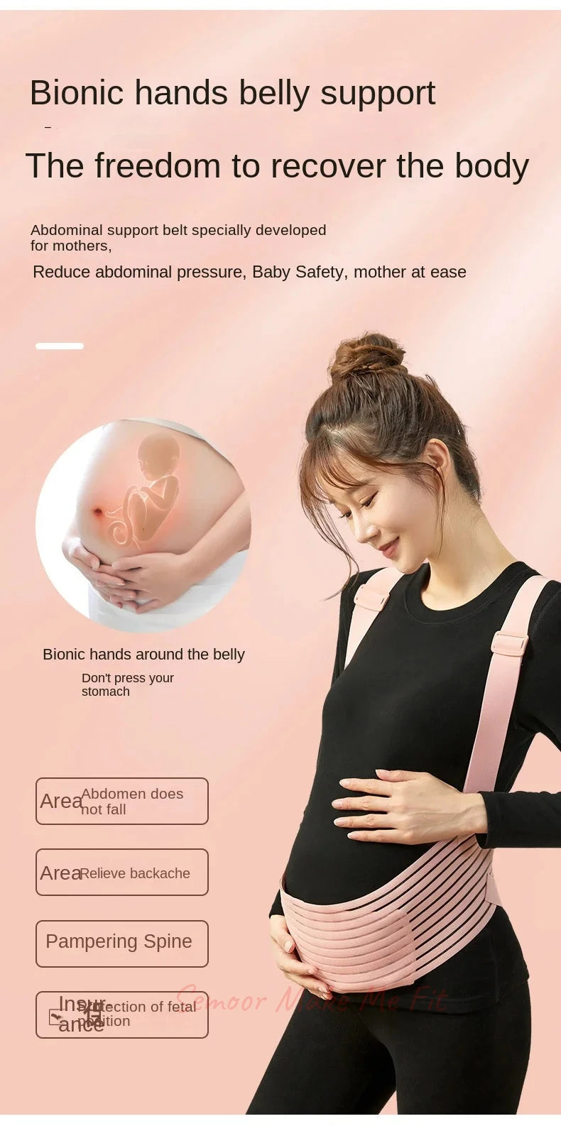Comfort Breathable Pregnant Pregnancy Belly Support Pregnant Women's Prenatal Shoulder Support Abdominal Belt for Pregnant Women