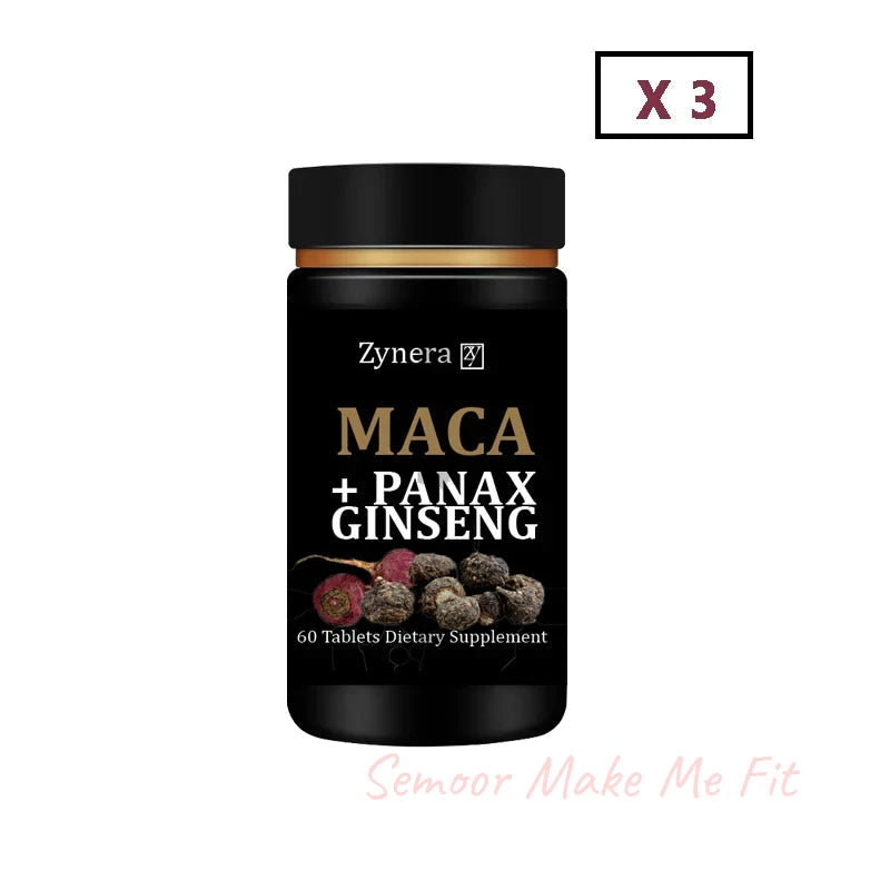 Organic Maca + Panax Ginseng Extract Supplement,Men's Energizer for Stamina Booster for Men ,Energy and Endurance Support