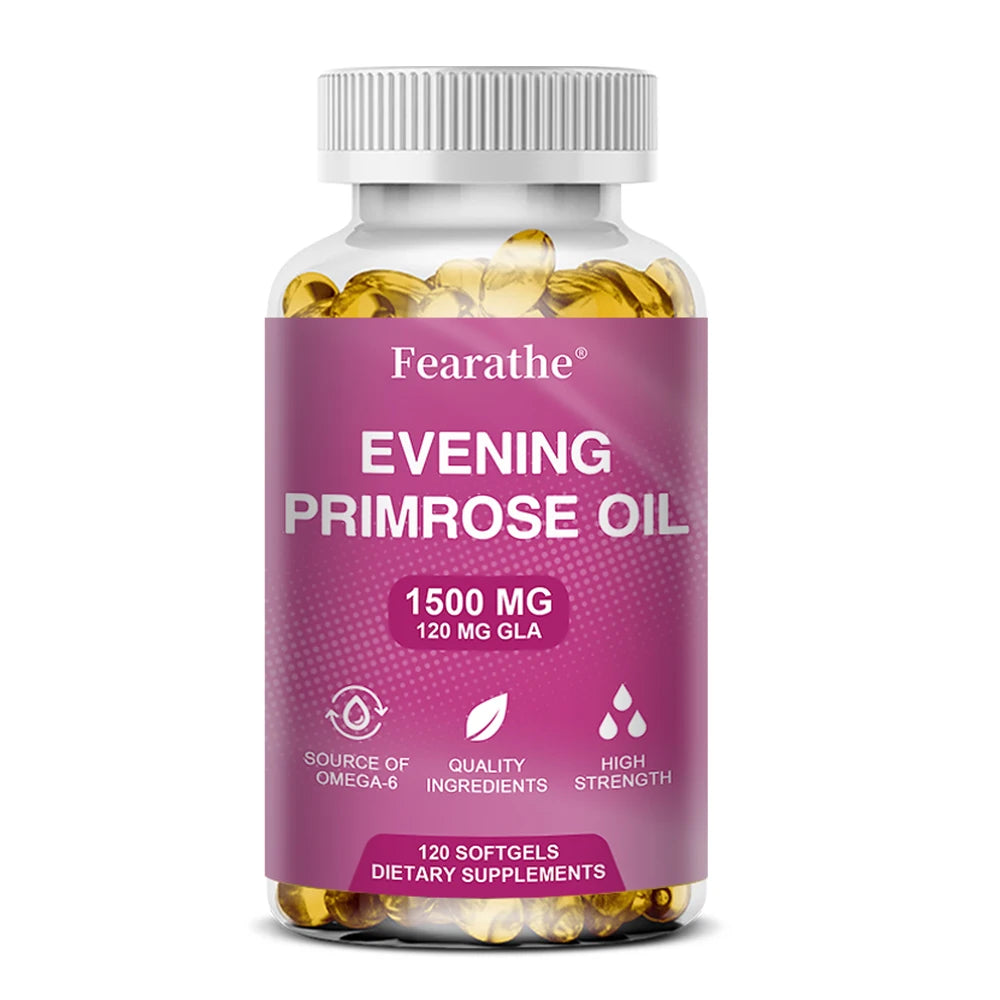 Evening Primrose Oil Supplement Capsules 1500 Mg * 120 Capsules - Supports Hormonal Balance