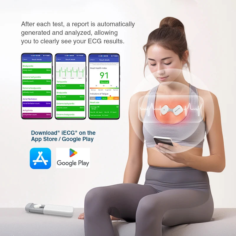 Mobile Electrocardiograph 24 Hours Heart Rate Wearable Wireless Cardiac EKG Monitor Personal ECG Recorder  new brand