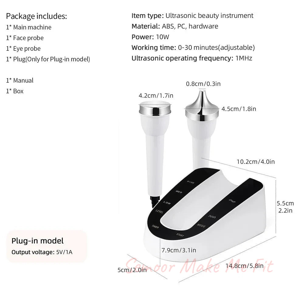 Ultrasound Skin Care Beauty Machine Skin Anti Aging High Frequency Face Eye Massager Ultrasonic Beauty Women SPA Device