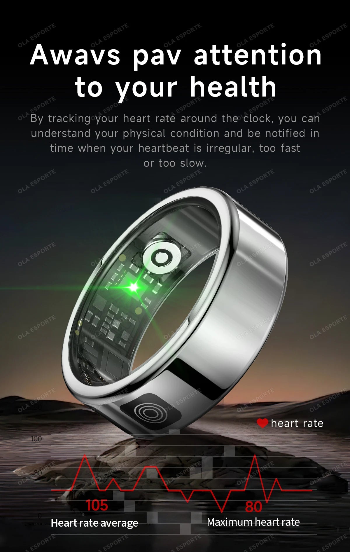 Smart Ring with Display Screen and Touch, Health Manager, Gesture Swipe Video, 5 ATM Waterproof For Men Women Smartring 2025 New