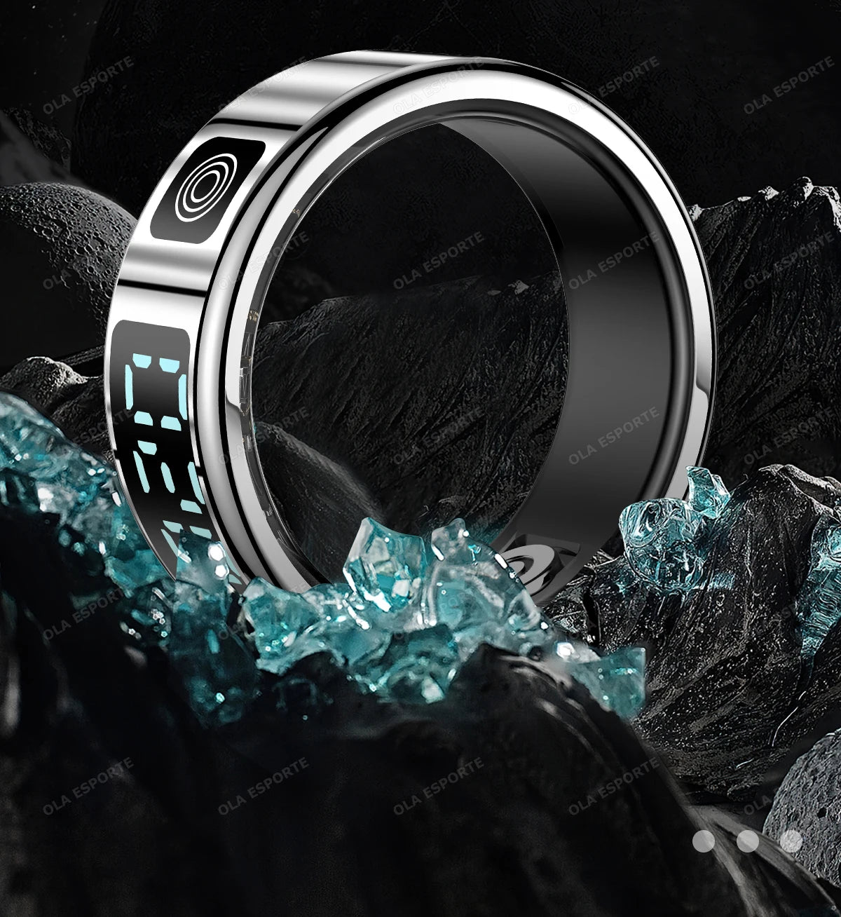 Smart Ring with Display Screen and Touch, Health Manager, Gesture Swipe Video, 5 ATM Waterproof For Men Women Smartring 2025 New