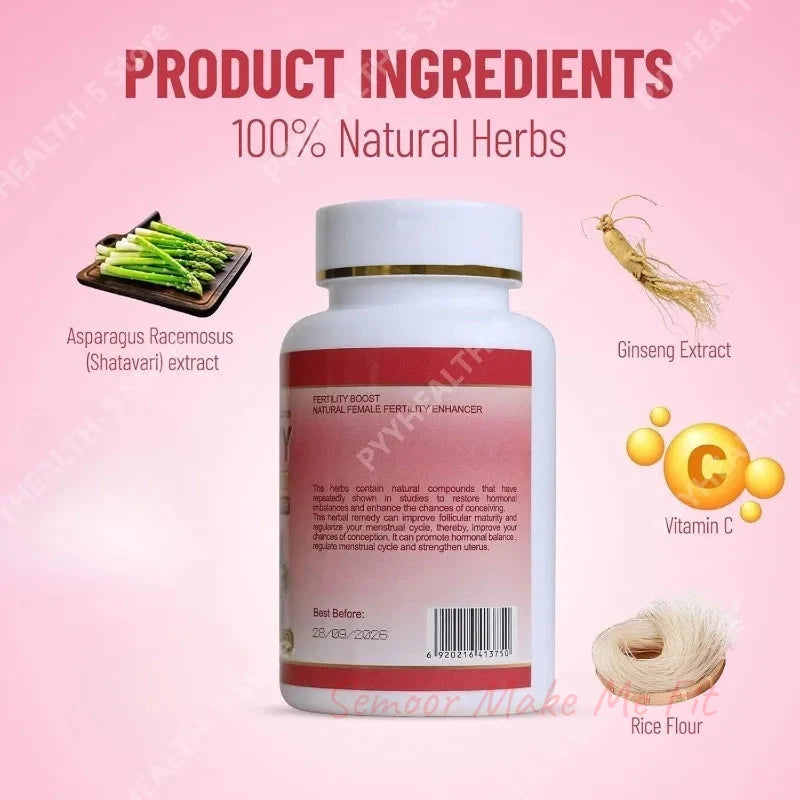 Fertility Tablets for Women, Female Prenatal Vitamin Supplements, Support Ovulation & Conception, 60 Count Daily Routine