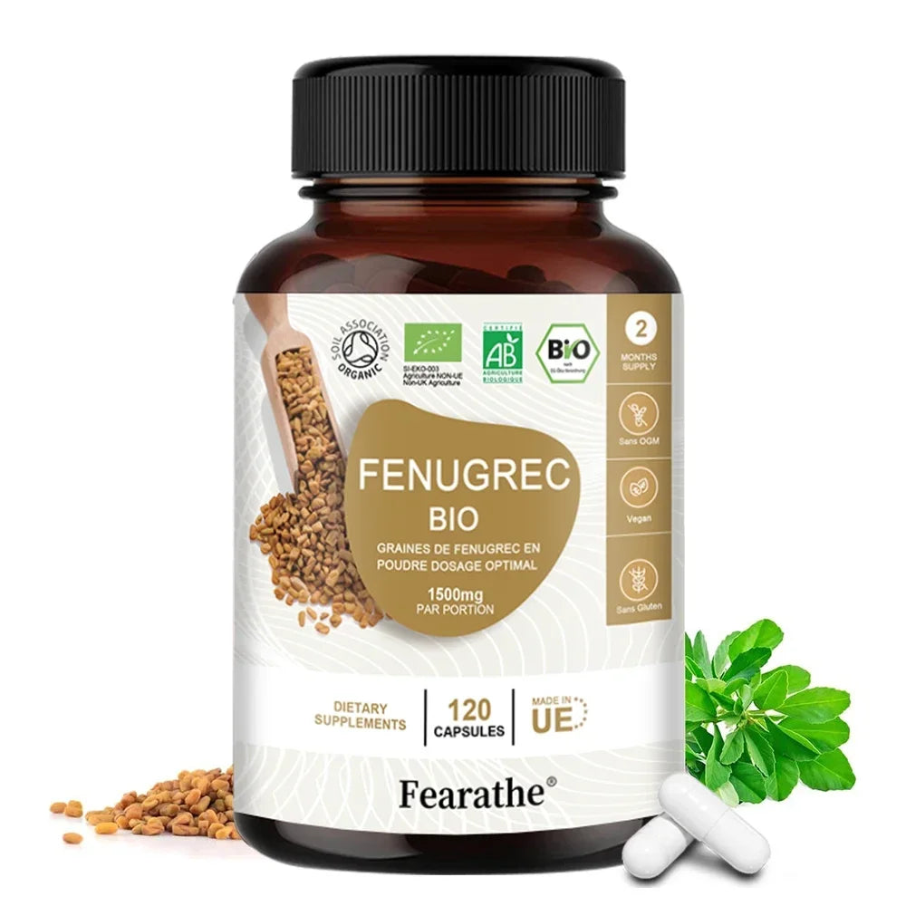 Fenugreek 1500 mg - Organic Fenugreek, Rich in Protein and Vitamins - Helps with Digestion, Cholesterol, Weight Management