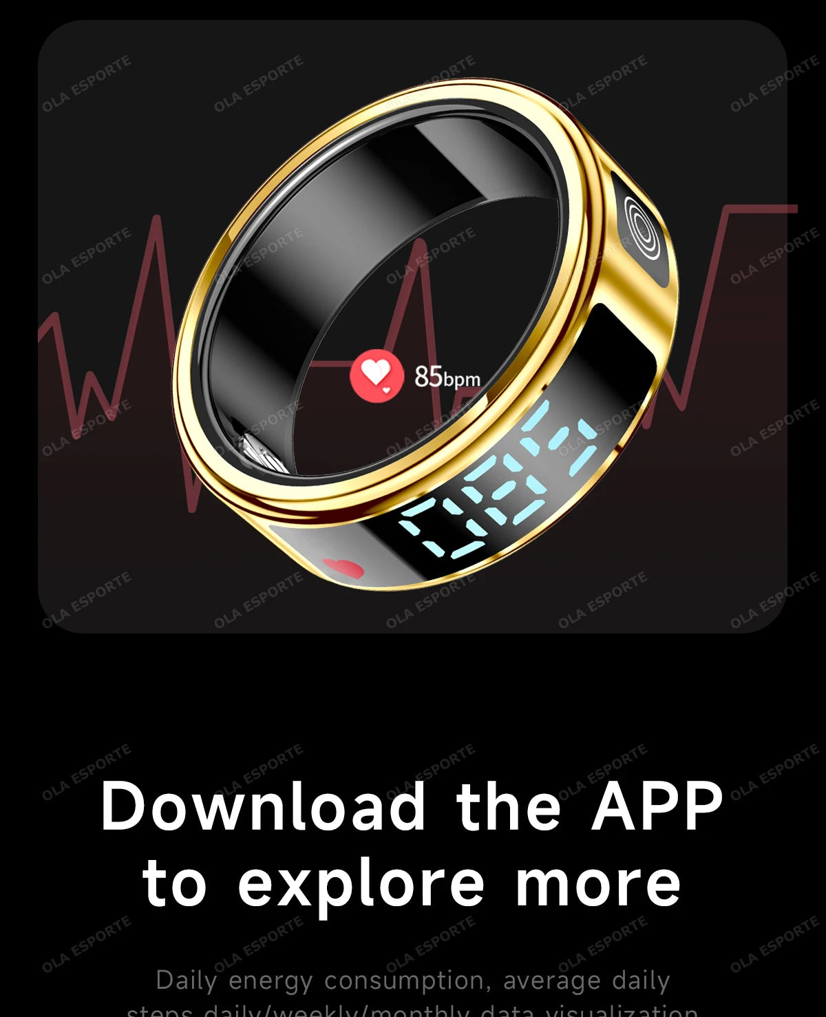Smart Ring with Display Screen and Touch, Health Manager, Gesture Swipe Video, 5 ATM Waterproof For Men Women Smartring 2025 New