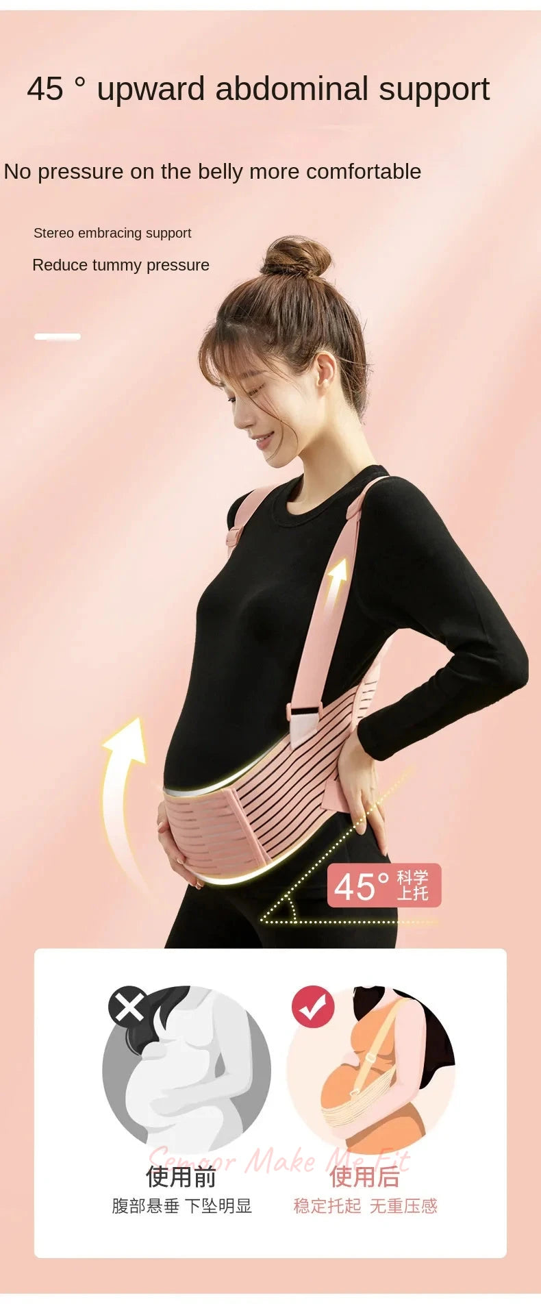 Comfort Breathable Pregnant Pregnancy Belly Support Pregnant Women's Prenatal Shoulder Support Abdominal Belt for Pregnant Women