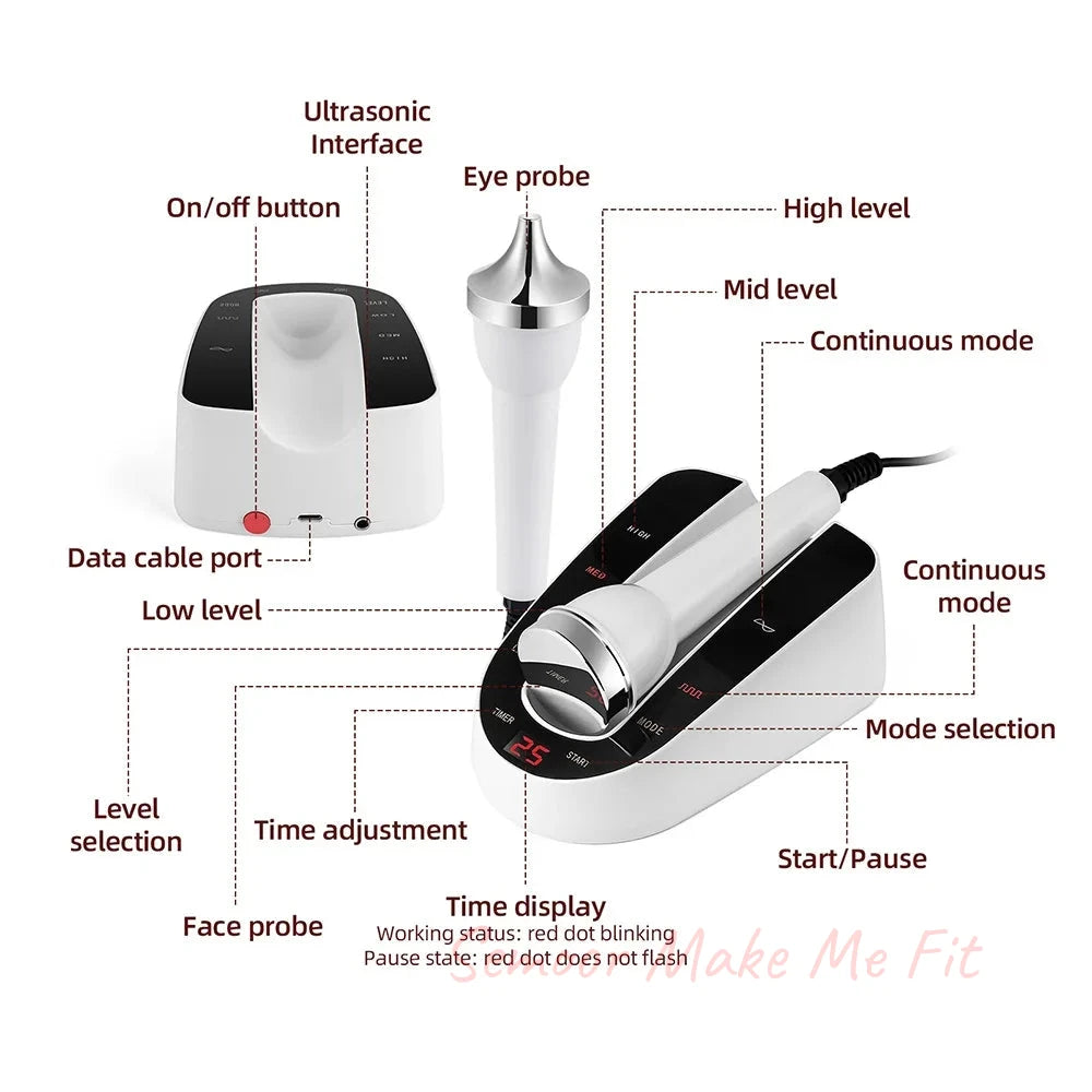 Ultrasound Skin Care Beauty Machine Skin Anti Aging High Frequency Face Eye Massager Ultrasonic Beauty Women SPA Device