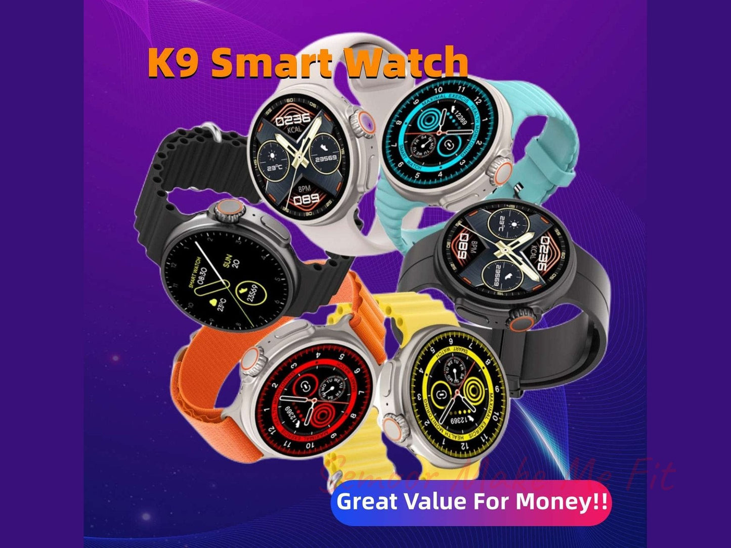 New K9 Smart Watch 1.39 Round Screen Encoder True Screw Clip Wireless Charging NFC Offline And Payment Function