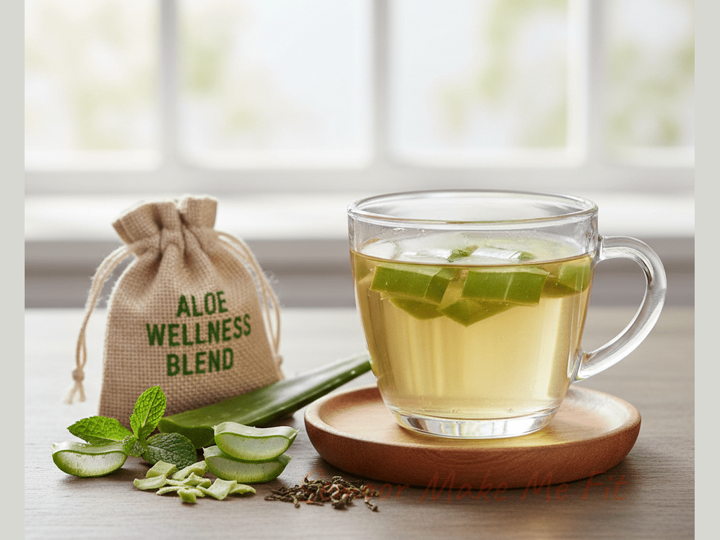 Aloe vera herbal tea in glass - Jamaican wellness drink