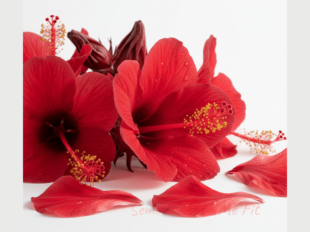 Fresh red hibiscus flowers - authentic Jamaican sorrel