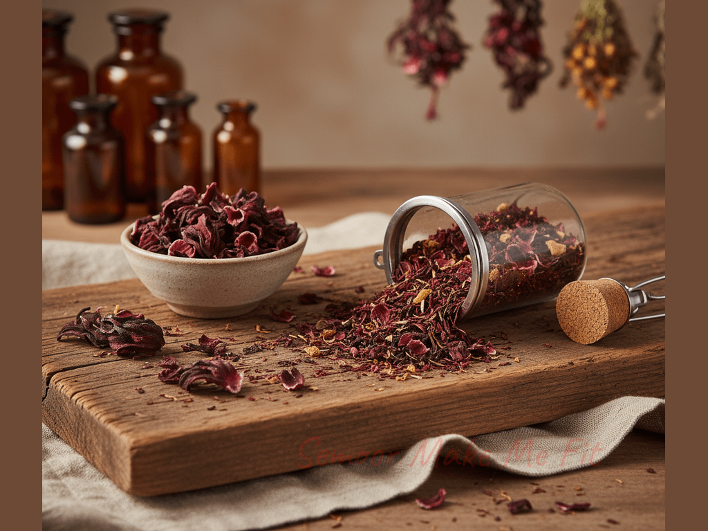 Dried hibiscus flowers for herbal tea - natural wellness